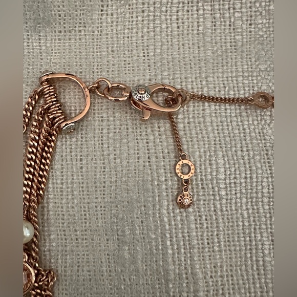 Brilliant HENRI BENDEL Multi Strand Necklace Rose Gold Swarovski Dangles EUC - Picture 12 of 16